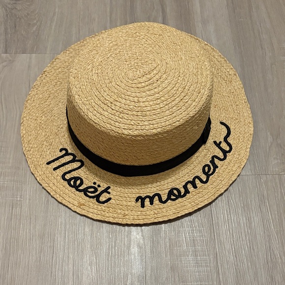 Moët & Chandon Accessories - Moët & Chandon “Moët Moment” Raffia Hat with Black Band